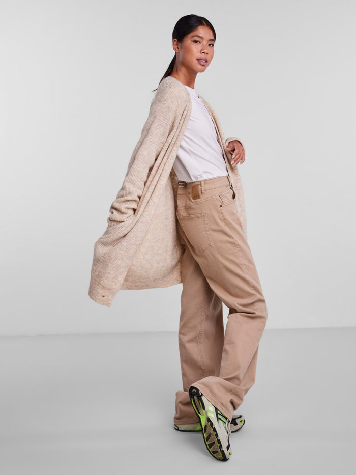 Ellen Long Knit Cardigan (White Pepper)