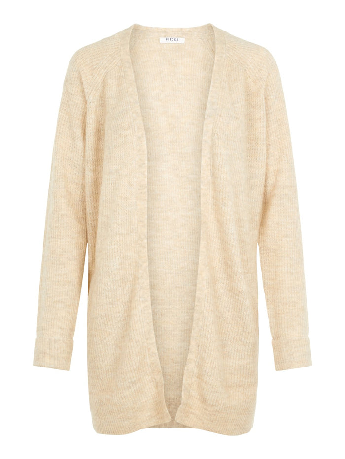 Ellen Long Knit Cardigan (White Pepper)