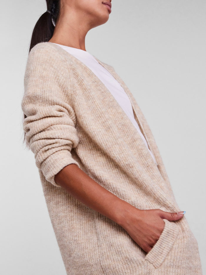 Ellen Long Knit Cardigan (White Pepper)