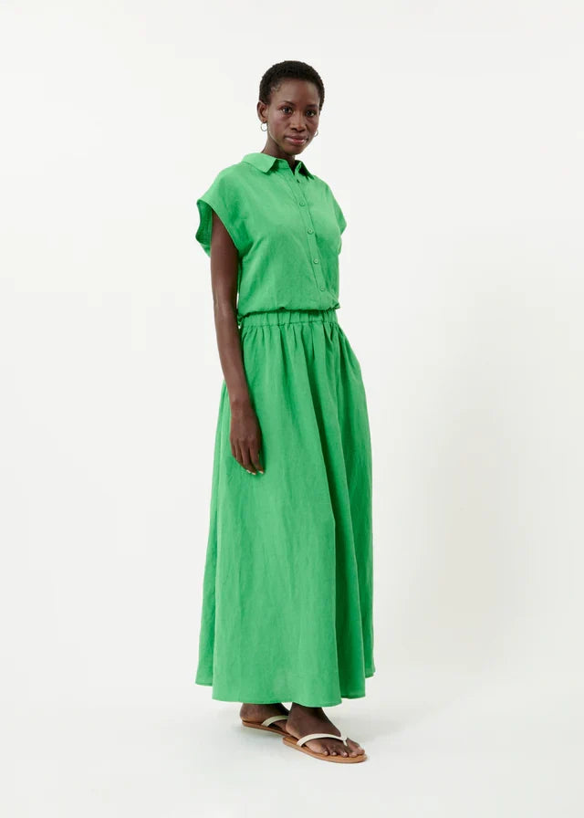 Elvan Sleeveless Shirt Top (Emerald Green)
