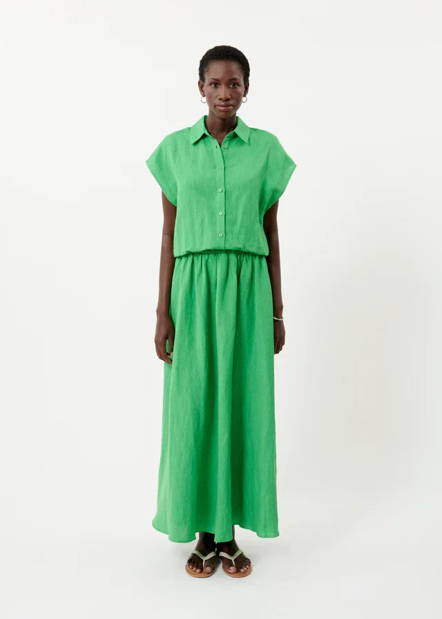 Elvan Sleeveless Shirt Top (Emerald Green)