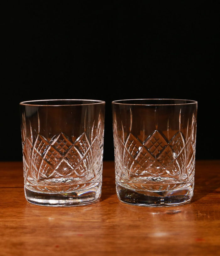 Engraved To Order Pair of Panel Style Whisky Tumblers