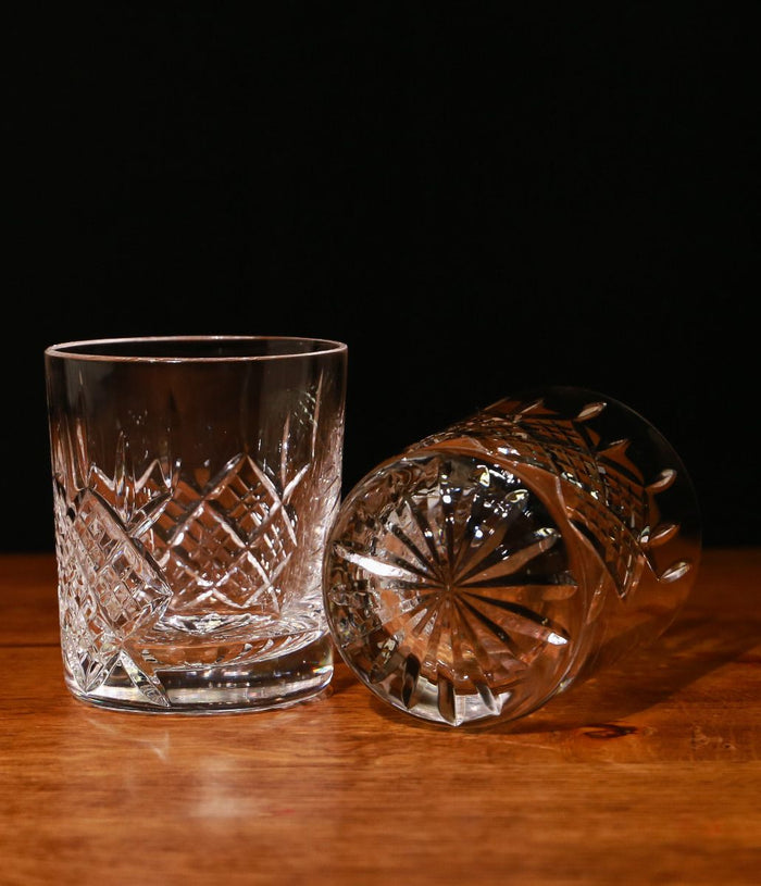 Engraved To Order Pair of Panel Style Whisky Tumblers