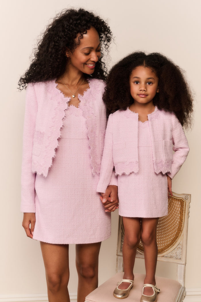 Erina Lace-Trimmed Tweed Jacket