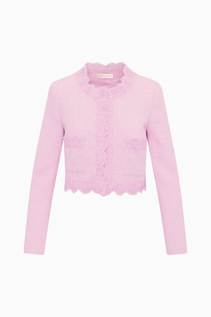 Lilac ace trim eventing jacket on a white background