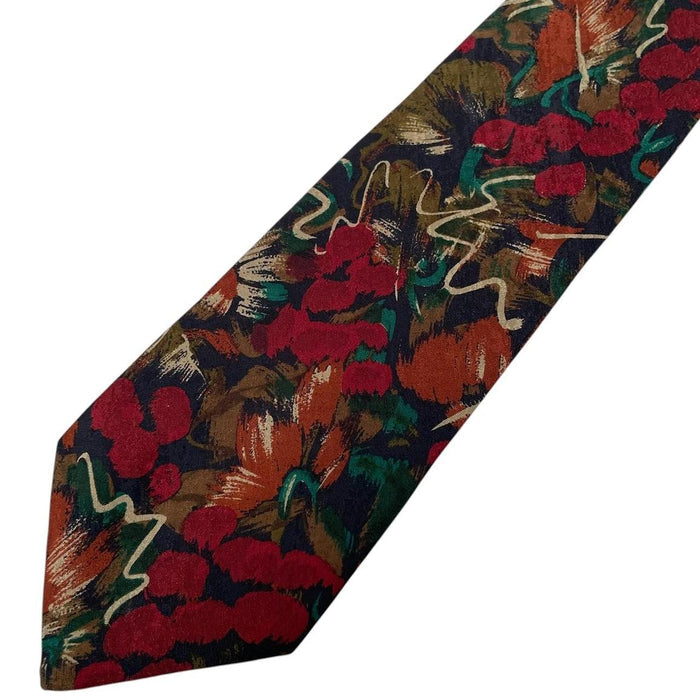Ermenegildo Zegna Multicoloured Abstract Silk Tie