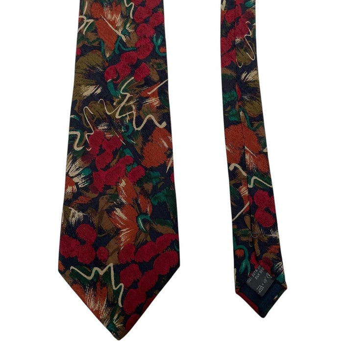 Ermenegildo Zegna Multicoloured Abstract Silk Tie
