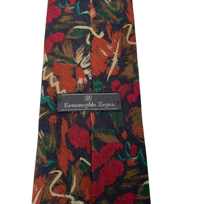 Ermenegildo Zegna Multicoloured Abstract Silk Tie