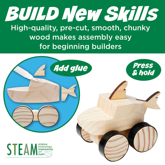 Faber-Castell / Creativity for Kids - Buildeez! Chomper Monster Shark - DIY Wooden Craft Kit