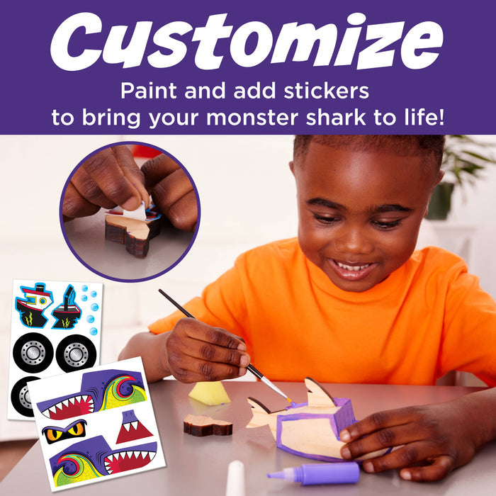 Faber-Castell / Creativity for Kids - Buildeez! Chomper Monster Shark - DIY Wooden Craft Kit