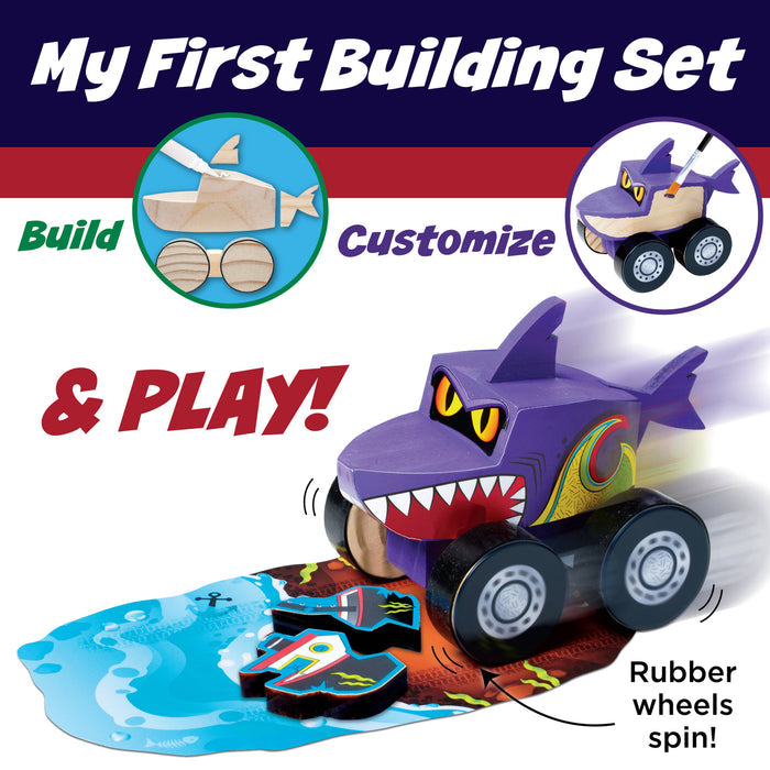 Faber-Castell / Creativity for Kids - Buildeez! Chomper Monster Shark - DIY Wooden Craft Kit