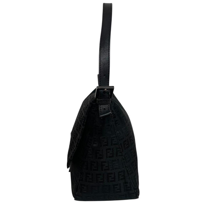 Fendi Black Zucca Monogram Mama Baguette Shoulder Bag