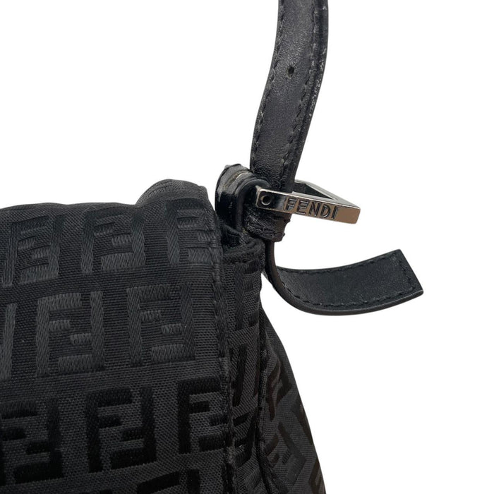 Fendi Black Zucca Monogram Mama Baguette Shoulder Bag