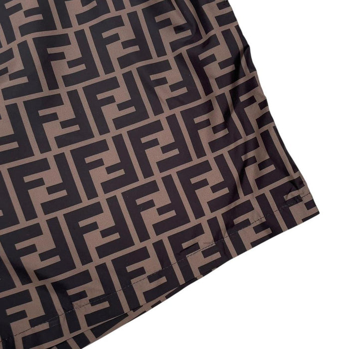 Fendi Zucca Monogram Brown Swim Shorts
