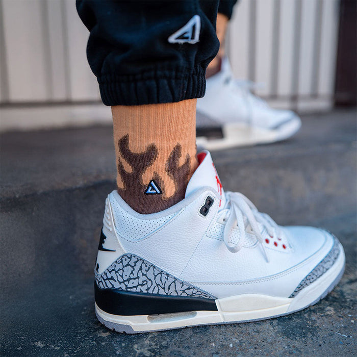 Flames Crew Sock 'Brown'
