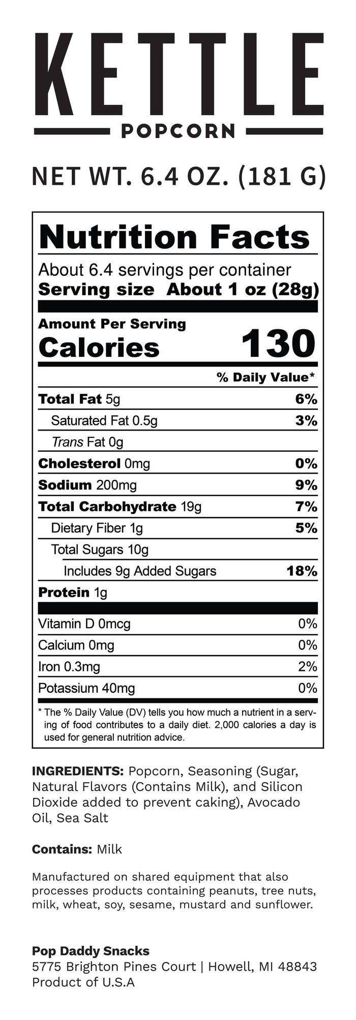 Flavored Popcorn - 6.4oz - Kettle Corn