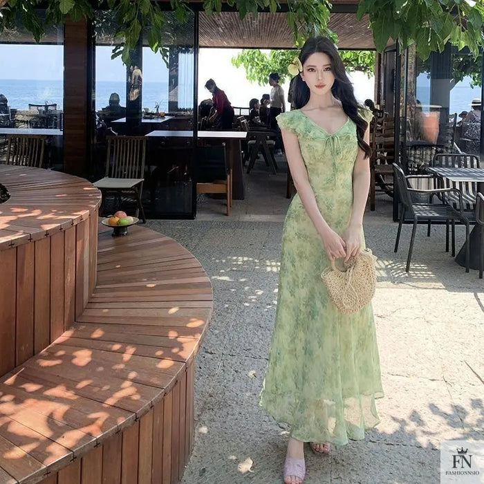 Floral Print Maxi Dress - Fashionnsio
