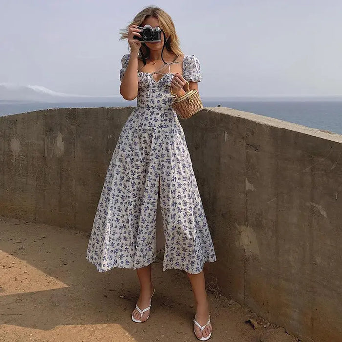Floral Print Slit Sundress fashionnsio
