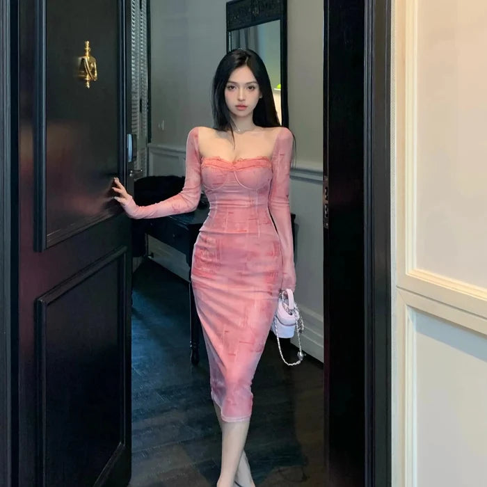 Pink Barbie Bodycon Dress fashionnsio