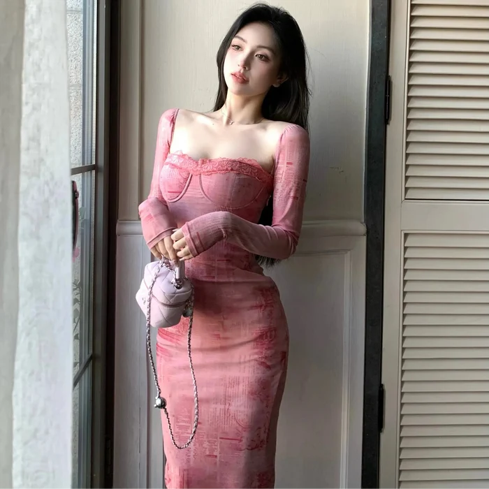 Pink Barbie Bodycon Dress fashionnsio