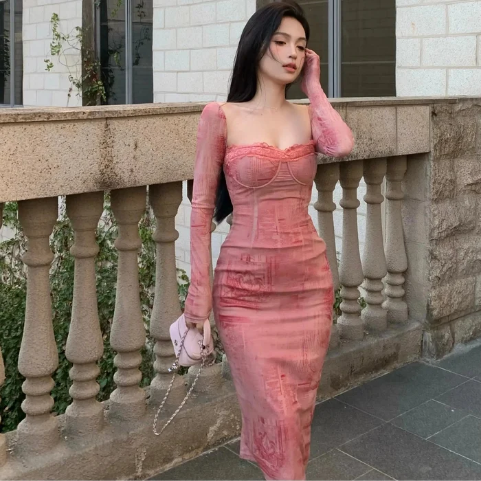 Pink Barbie Bodycon Dress fashionnsio