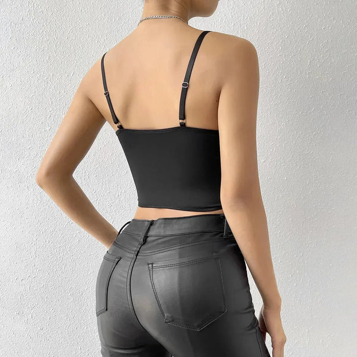 Flower Embroidered Mesh Crop Corset Top fashionnsio