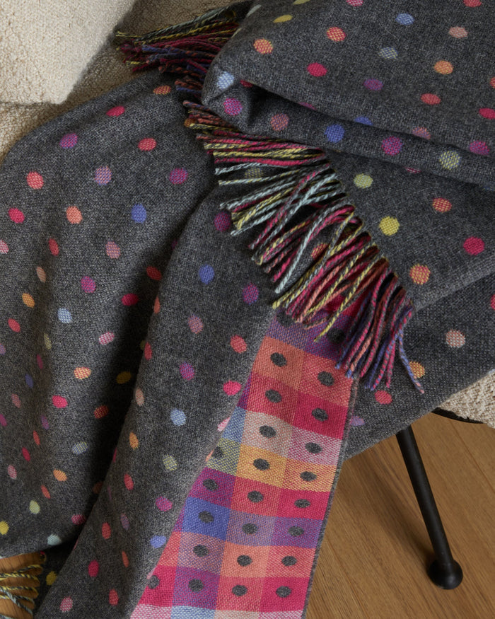 Foxford Grey Rainbow Throw