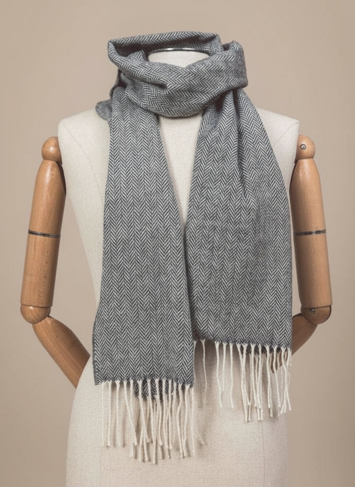 Foxford Grey Herringbone Scarf