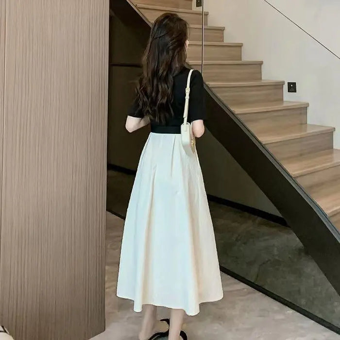 Korean Puff Sleeve Bow Dress fashionnsio