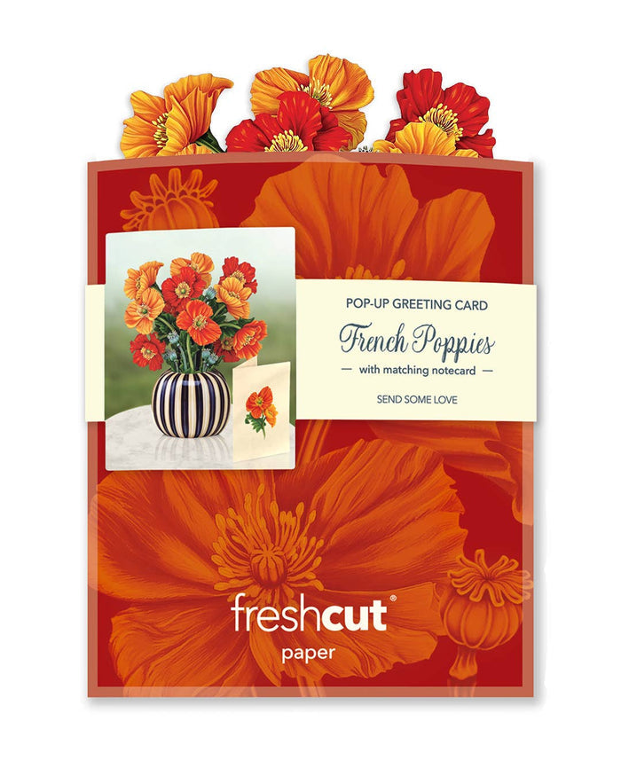 FreshCut Paper LLC - Mini French Poppies (10 Pop-up Greeting Cards)
