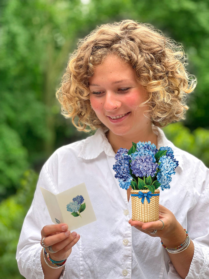 FreshCut Paper LLC - Mini Nantucket Hydrangeas (10 Pop-up Greeting Cards)