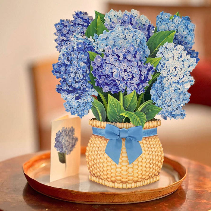 FreshCut Paper LLC - Nantucket Hydrangeas (8 Pop-up Greeting Cards)