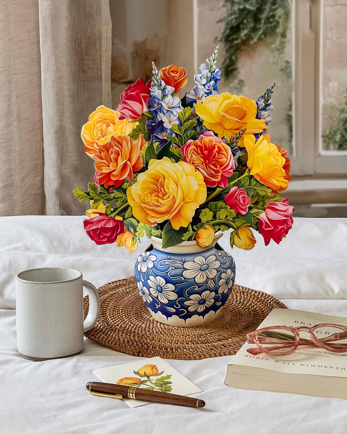 FreshCut Paper LLC - Sorbet Roses (8 Pop-up Greeting Cards)