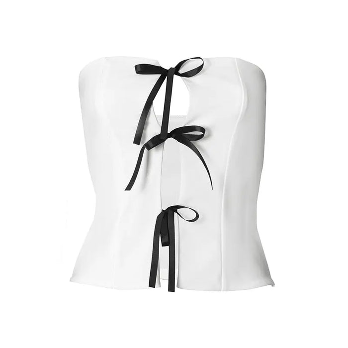 Bow Lace-up Tube Top fashionnsio