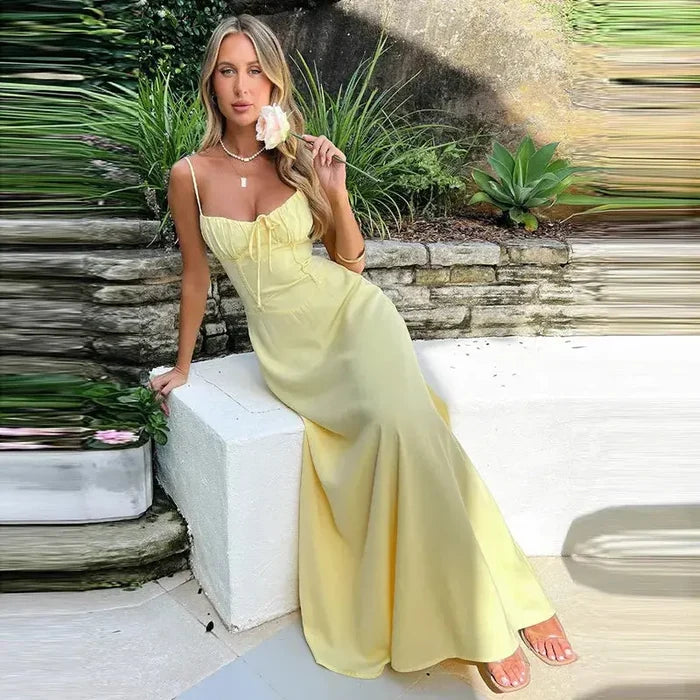 Spaghetti Strap Maxi Summer Dress fashionnsio