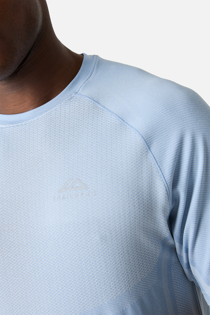 Fusion Seamless Tee - Dune Blue/White