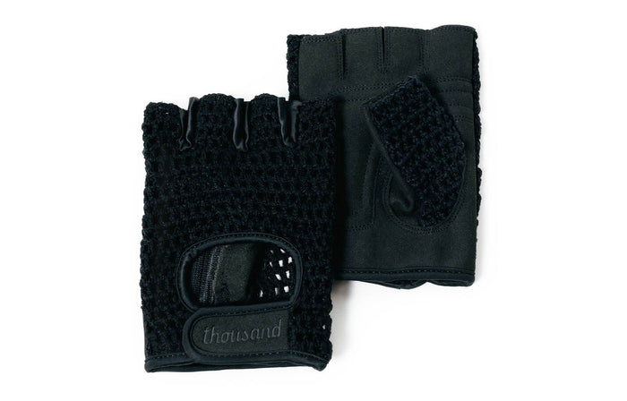 Gants Gants Thousand Courier Stealth Black mitaines cuir et coton