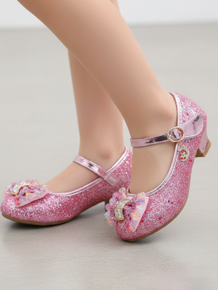 Gem Bow Tie Glitter Princess Shoes By Liv and Mia Mia Belle Girls