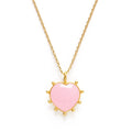 Gemstone Heart Necklace - Pink/Rose Quartz