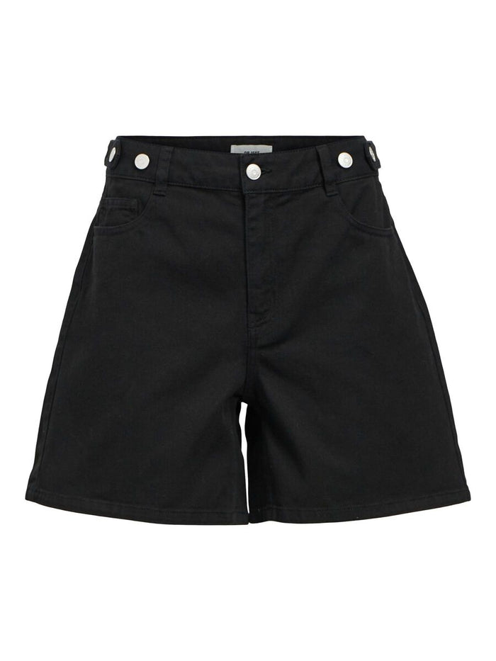 Glory Mid-Waist Denim Shorts (Black)