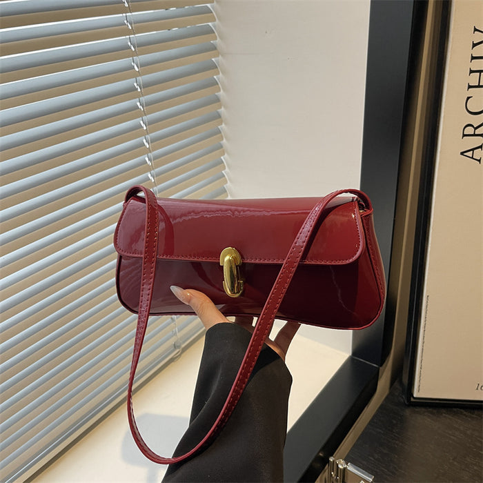 Glossy Underarm Shoulder Bags - Fashionnsio