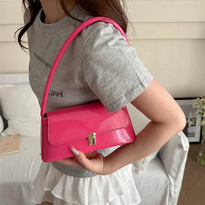 Glossy Underarm Shoulder Bags fashionnsio