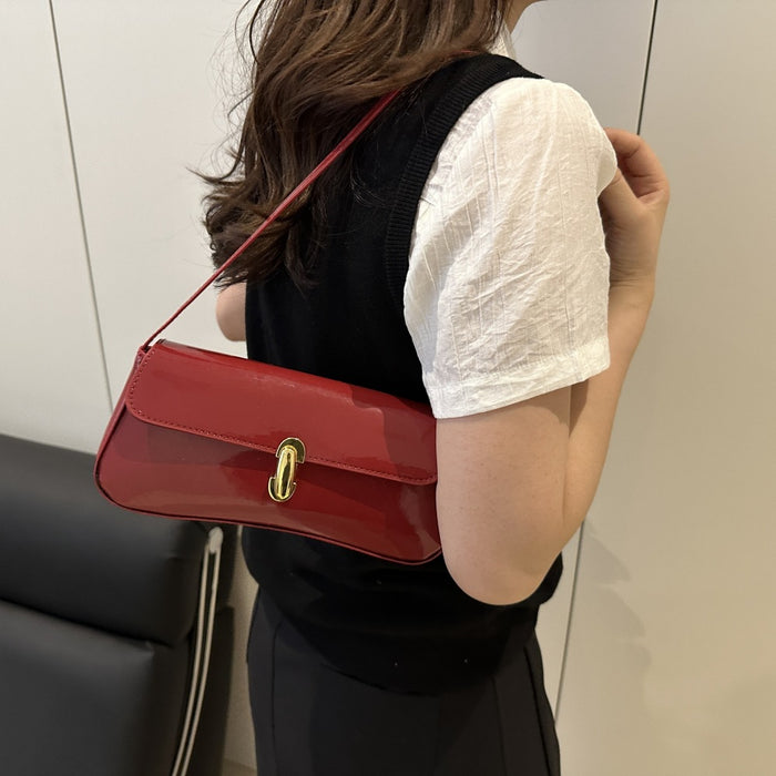 Glossy Underarm Shoulder Bags - Fashionnsio