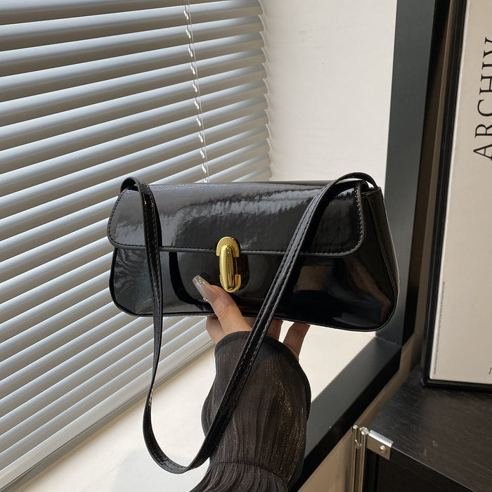Glossy Underarm Shoulder Bags - Fashionnsio