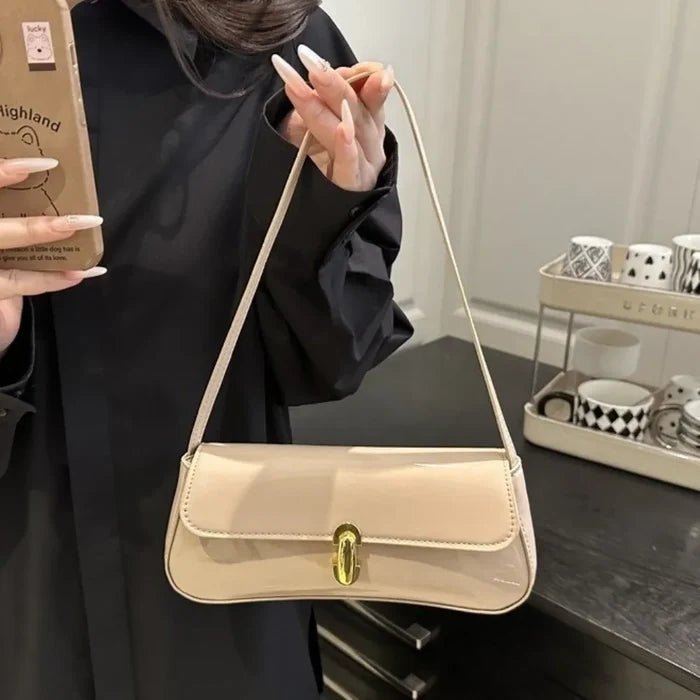 Glossy Underarm Shoulder Bags - Fashionnsio
