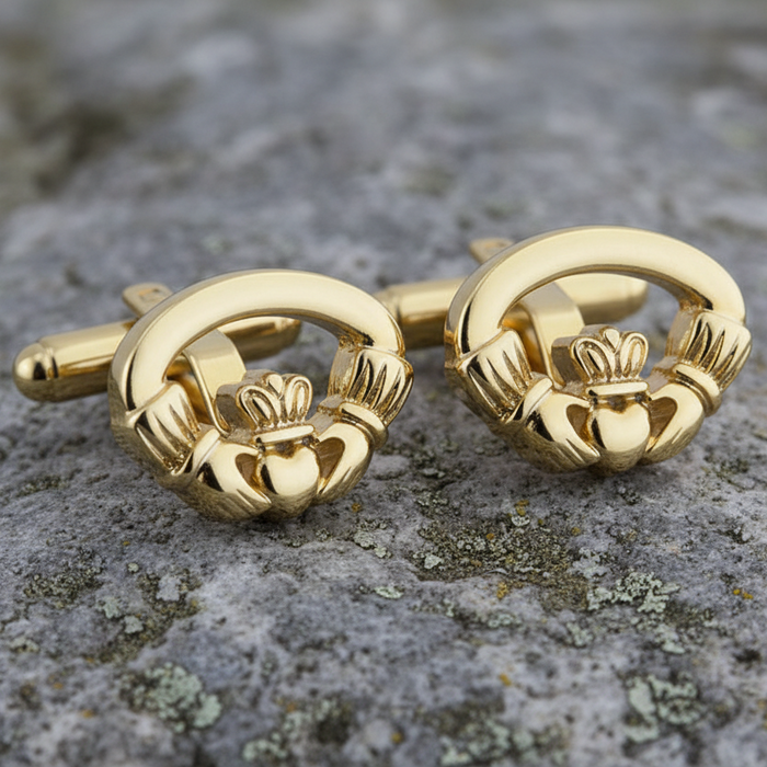 Gold Plated Claddagh Cufflinks