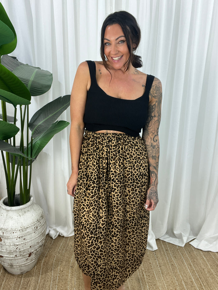 L/XL (22-24) / Brown Small Leopard