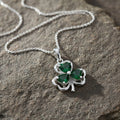 Green Crystal Shamrock Pendant