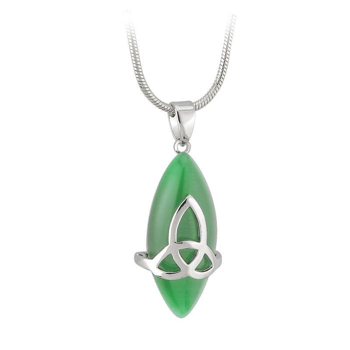 Solvar Green Oval Trinity Pendant S44908G