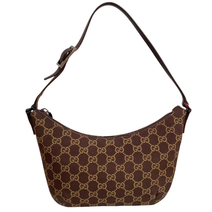 Gucci Brown Canvas GG Monogram Slim Pochette Shoulder Bag